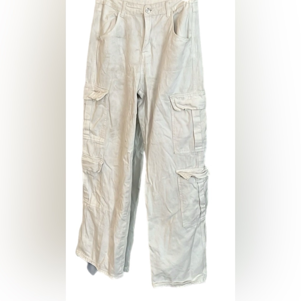 White “Cargo” Jeans, Size Large